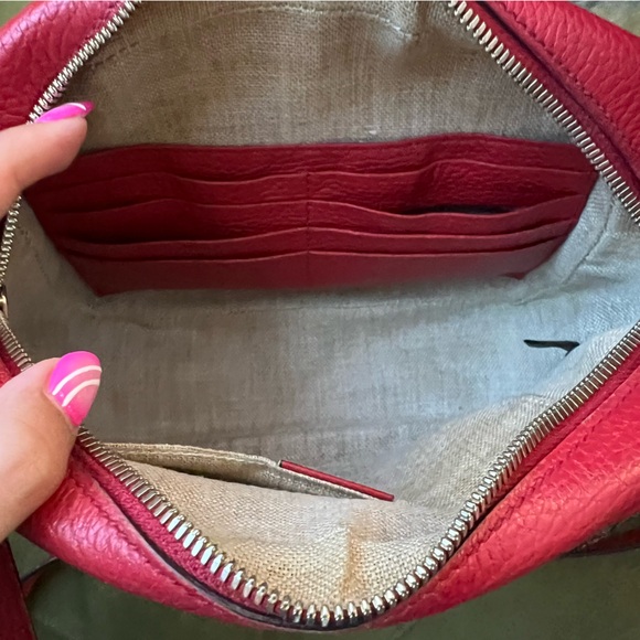 Gucci GG Canvas Red Leather Crossbody Purse with Wallet pockets - Picture 7 of 10